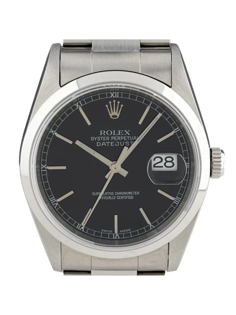 Rolex Datejust Watch SS Automatic Black